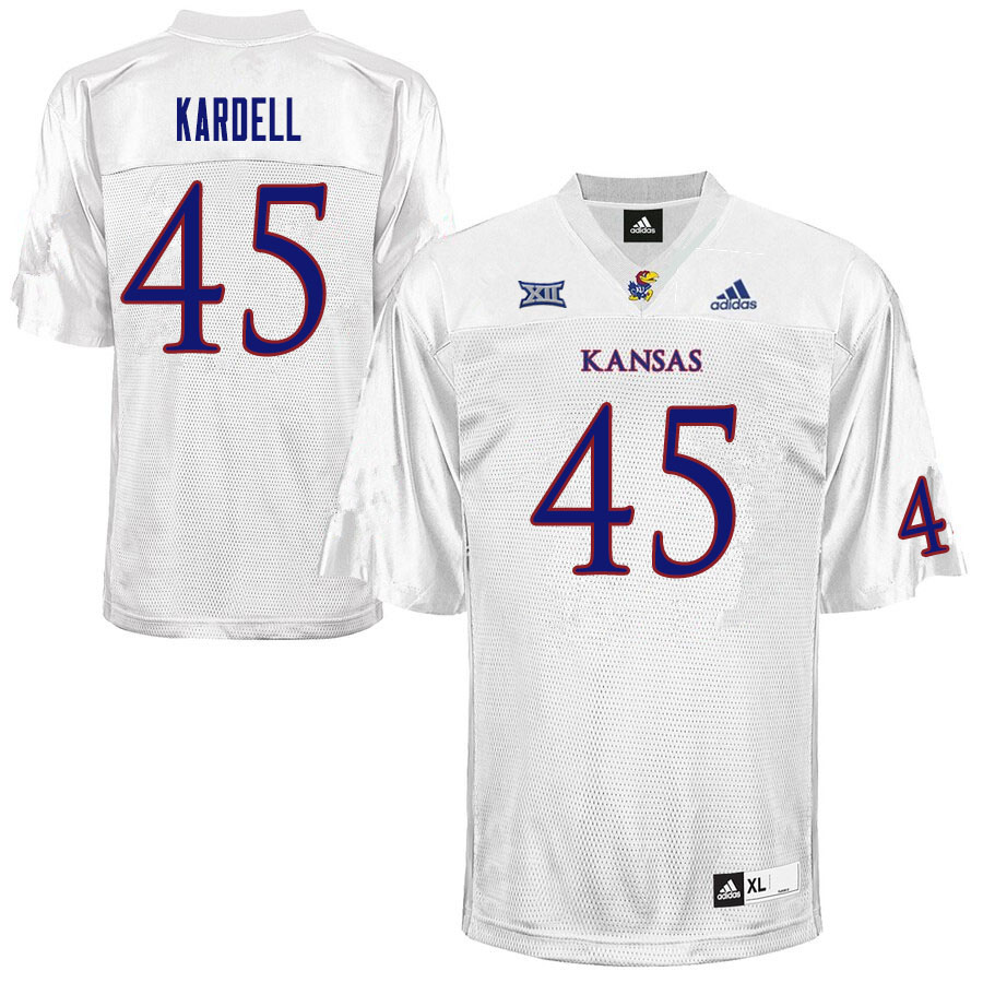 Men #45 Trevor Kardell Kansas Jayhawks College Football Jerseys Sale-White - Click Image to Close